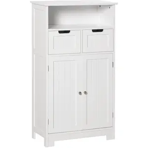 Comparateur de prix : KLEANKIN Meuble bas de salle de bain multi-rangements MDF blanc