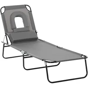 Comparateur de prix : Outsunny Bain de Soleil Pliable transat inclinable 4 Positions Chaise ...