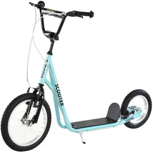 Comparateur de prix : HOMCOM Trottinette patinette Freestyle Grandes Roues pneumatiques Ø 40...