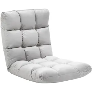 Fauteuil Convertible Paresseux HOMCOM - Gris Clair - Dossier Inclinabl...