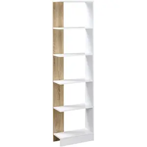Comparateur de prix : Bibliothèque Étagère de Rangement HOMCOM - Design Moderne - 5 Compartiments Ouverts - Blanc