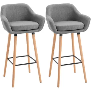 HOMCOM Tabourets de Bar Design scandinave Lot de 2 tabourets Bar avec ... pas cher