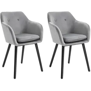 HOMCOM Chaises de Visiteur Design scandinave Lot de 2 chaises Pieds ef... pas cher