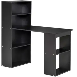 Comparateur de prix : Bureau Informatique HOMCOM 120L x 55l x 120H cm avec bibliothèque adja...