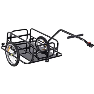 Comparateur de prix : Remorque vélo HOMCOM - Transporteur pliable en acier noir - 155L x 71,...