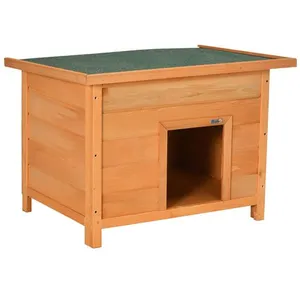 Comparateur de prix : PawHut Niche chien sur pied dim. 85L x 58l x 58H cm - toit ouvrant bitumé vert - bois sapin pré-huilé
