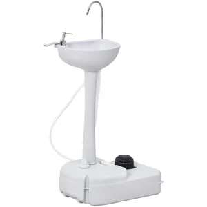 Outsunny Évier à Main Portable Jardin Extérieur Camping Voyager avec P... pas cher