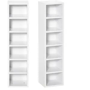 Comparateur de prix : Lot de 2 étagères colonnes HOMCOM - Armoire de rangement CD-DVD - 12 c...