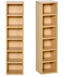 Comparateur de prix : Lot de 2 étagères colonnes HOMCOM - Rangement CD-DVD 6 + 6 compartimen...