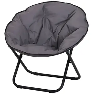 Comparateur de prix : Fauteuil lune papasan pliable OUTSUNNY - Oxford gris - 80x80x75cm
