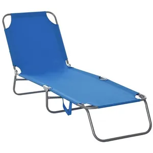 Comparateur de prix : Outsunny Transat Pliable Dossier réglable Multipositions métal et Poly...