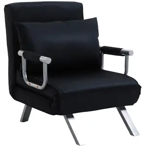 Comparateur de prix : HOMCOM Fauteuil chauffeuse canapé-lit Convertible 1 Place déhoussable ...