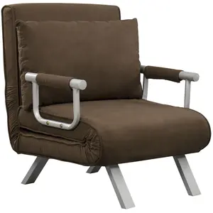 Comparateur de prix : HOMCOM Fauteuil chauffeuse convertible 1 place déhoussable suède Marro...