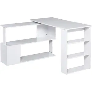 HOMCOM Bureau informatique multimédia modulable bibliothèque intégrée ... pas cher