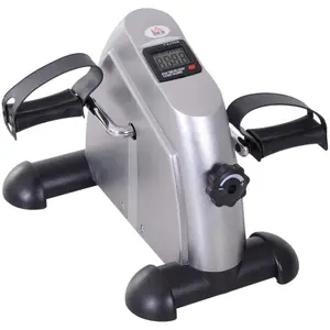 HOMCOM Mini vélo d'appartement pour jambes bras appareil de fitness avec écran LCD dim. 39L x 40l x 31H cm argenté 39x40x31cm GrisVendu paraosom