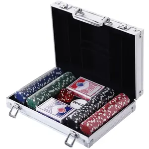 Comparateur de prix : HOMCOM Malette professionnelle de Poker en aluminium avec 200 jetons e...