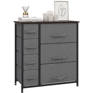 HOMCOM - meuble de rangement - Tissu - 64x30x71cm - Noir pas cher