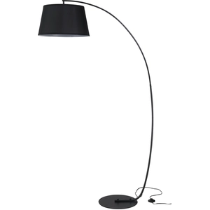 HOMCOM Lampadaire à arc salon courbée H190 cm métal lin noir