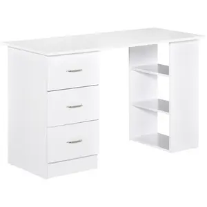 Comparateur de prix : Bureau Informatique HOMCOM - Table Multi-Fonctions 3 tiroirs 2 étagère...