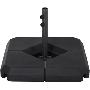 Outsunny Base de Parasol Pied de Parasol 4 Plaques Durable Acier hdpe 80 x 80 x 50 cm NoirVendu paraosom