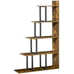 Comparateur de prix : HOMCOM Étagère bibliothèque style industriel en escalier 5 étagères
