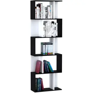 Comparateur de prix : Bibliothèque étagère HOMCOM contemporaine en S 5 étagères 60x24x185cm ...