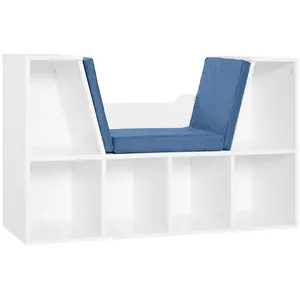 HOMCOM - bibliothèque - Panneaux de particules - 102x30x61cm - Bleu pas cher