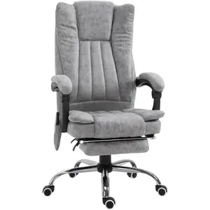Comparateur de prix : Fauteuil de bureau direction massant chauffant HOMCOM - Gris - Réglabl...