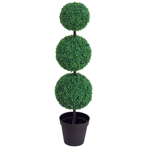 Comparateur de prix : Outsunny Buis artificiel topiaire forme de boules Ø 30 x 112H cm vert