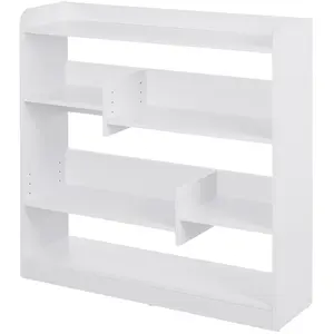 Comparateur de prix : Bibliothèque étagère HOMCOM - Meuble de rangement contemporain - Blanc - 4 niveaux - 90L x 24l x 91H cm
