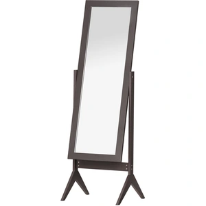 Comparateur de prix : HOMCOM Miroir à pied inclinaison réglable dim. 47L x 46l x 148H cm mdf brun foncé