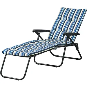 Outsunny Bain de soleil pliable transat inclinable 6 positions grand c...