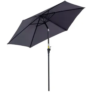 Comparateur de prix : Outsunny Parasol inclinable de jardin gris