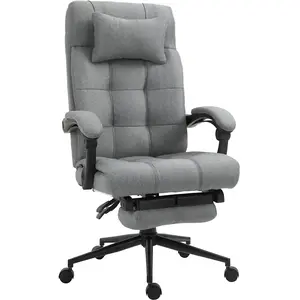 Vinsetto - fauteuil de bureau - Rembourrage mousse - 66x76x120cm - Gris clair, Noir pas cher