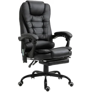 Comparateur de prix : VINSETTO Fauteuil bureau direction massant inclinable repose-pied coussin noir