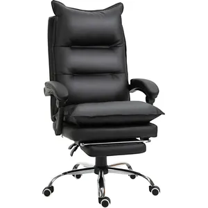Comparateur de prix : VINSETTO Fauteuil de bureau direction inclinable repose-pied intégré noir
