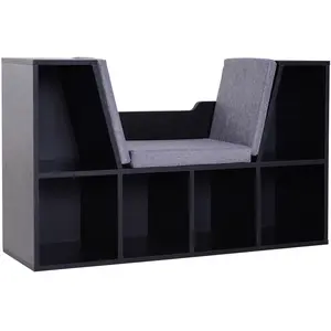HOMCOM - Bibliothèque - Panneaux de particules - 102x30x61cm - Noir pas cher