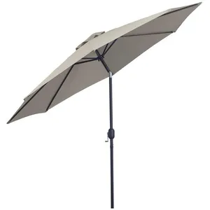 Comparateur de prix : Parasol octogonal inclinable en métal - OUTSUNNY - Gris clair - Ø 3m -...