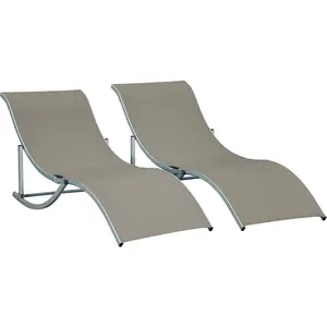 Outsunny Lot de 2 Bains de Soleil Pliables Design Contemporain - Lot d...Vendu paraosom