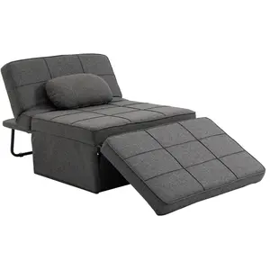 Comparateur de prix : HOMCOM Fauteuil chauffeuse chaise longue pouf 3 en 1 dossier inclinabl...