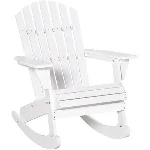 Outsunny Fauteuil de jardin à bascule bois sapin blanc pas cher