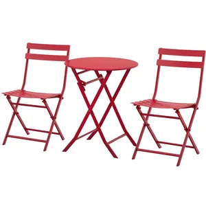 Comparateur de prix : Salon de jardin bistro pliable - OUTSUNNY - table ronde Ø 60 cm - méta...
