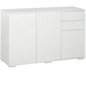 Comparateur de prix : Commode buffet HOMCOM - 2 tiroirs coulissants - 3 portes - étagère rég...