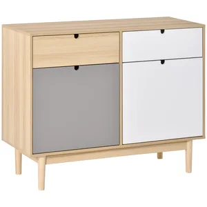 Buffet bas - HOMCOM - Design scandinave - 2 placards - Tiroirs couliss... pas cher