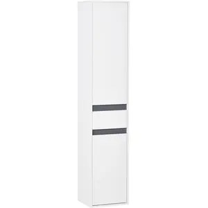 Comparateur de prix : HOMCOM Meuble Colonne Rangement Salle de Bain Style Contemporain 2 pla...