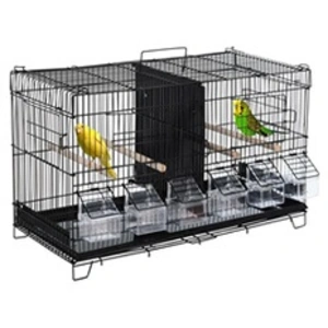 Comparateur de prix : PawHut Cage à oiseaux mangeoires per 59x29x35cm Noir