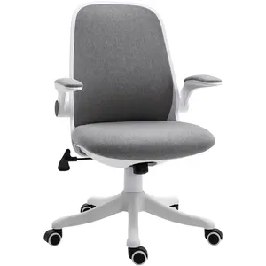 VINSETTO Chaise de bureau accoudoirs relevables support lombaires tissu gris pas cher