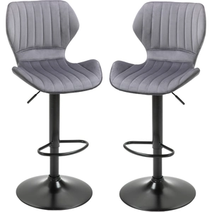 HOMCOM Lot de 2 Tabouret de Bar Design Contemporain Hauteur d'assise r... pas cher