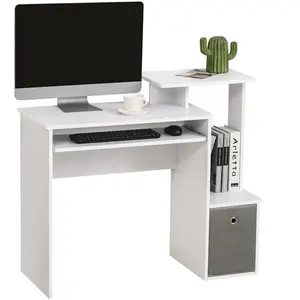 Comparateur de prix : HOMCOM Bureau Informatique multimédia étagères Tablette Clavier Panier...