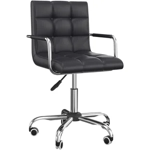 HOMCOM Chaise de bureau revêtement synthétique capitonné noir pas cher